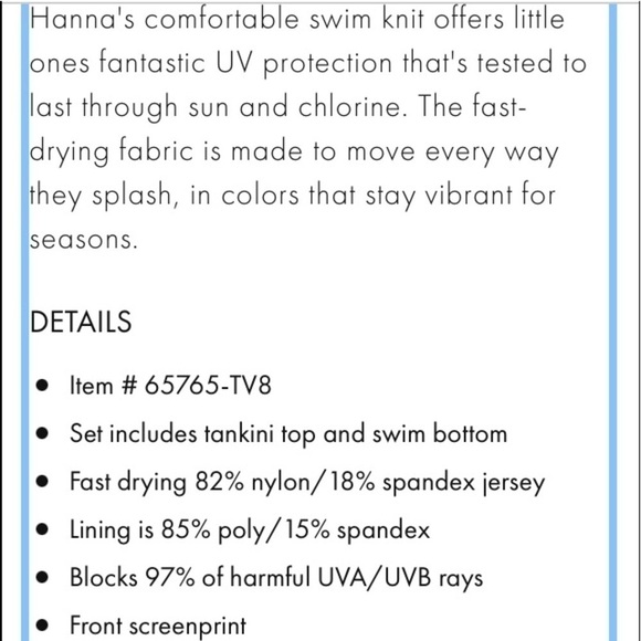 Hanna Andersson Tankini Set Bold Butterfly Size 3 (90) - Picture 3 of 8